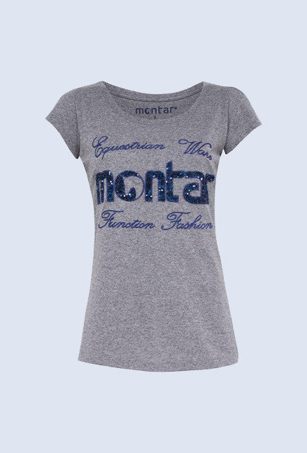 Montar T-shirt with sequin - Grey - Uptown E Store