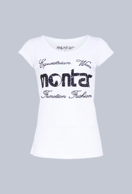Montar T-shirt with sequin - White - Uptown E Store