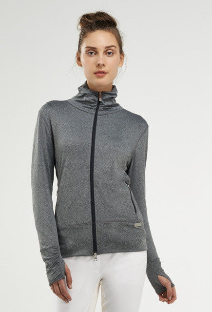 Noel Asmar High Collar Warm Up Jacket - Heather Grey
