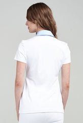 Noel Asmar Woven Collar Polo - White - Uptown E Store