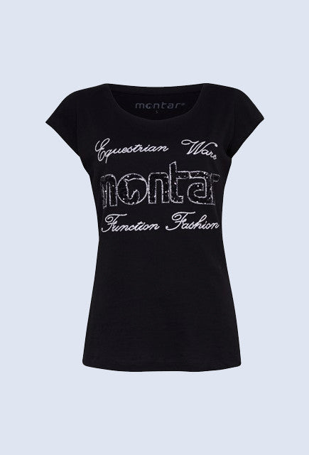 Montar T-shirt with sequin - Black - Uptown E Store