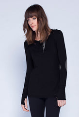 Noel Asmar Bamboo Henley - Black - Uptown E Store