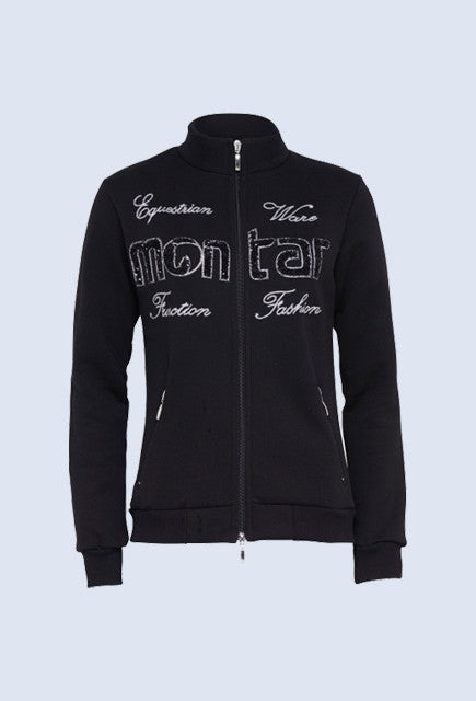 Montar Millie Melange zipper sweatshirt - Black - Uptown E Store