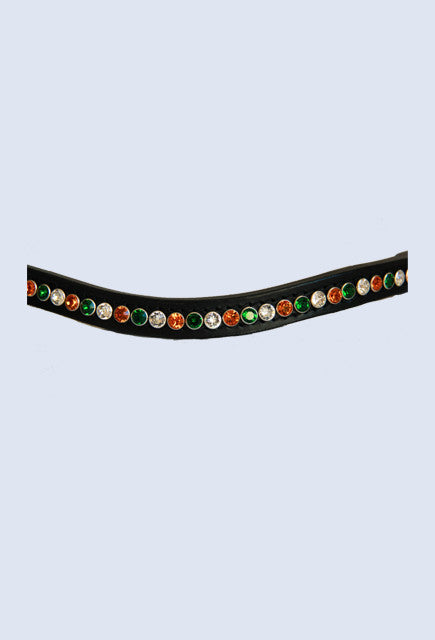 Judi Manche Famous Classic Orange White Green Browband - Uptown E Store