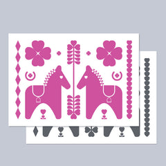 Leroy & Bongo Cards - Pink/Grey - Uptown E Store