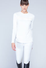 Noel Asmar Woven Fusion Crew Neck - White - Uptown E Store