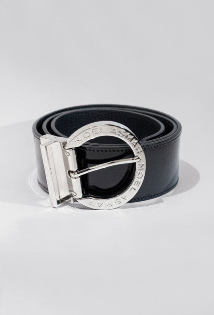 Noel Asmar Signature Leather Belt (Chrome Accents) - Black - Uptown E Store