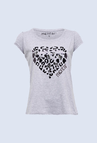 Montar Ava White T-shirt sequin heart