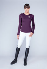 Noel Asmar Women's AE Logo Long-sleeved T - Plum - Uptown E Store